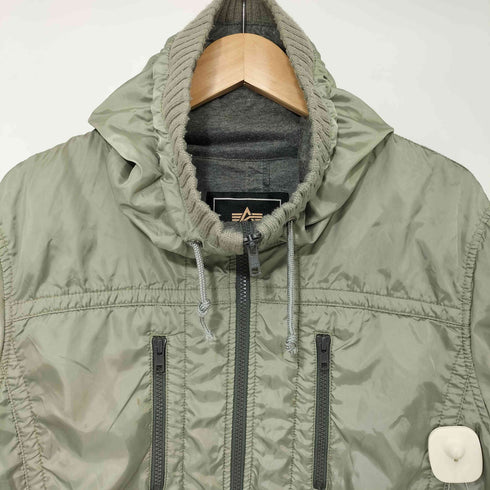 アルファインダストリーズ ALPHA INDUSTRIES フーデッドミリタリージャケット メンズ JPN:L