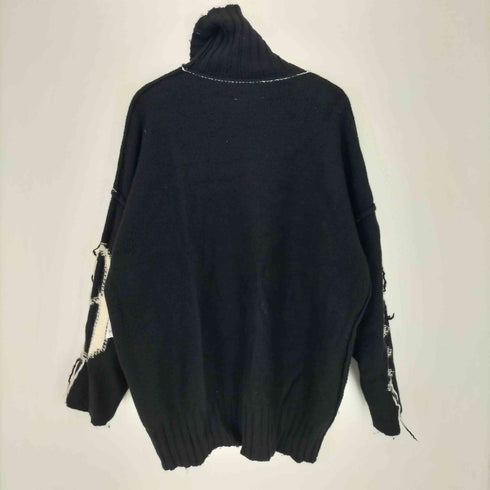 エムエムシックスメゾンマルジェラ MM6 Maison Margiela 21AW Reversed Intarsia Polo-Neck Sweater リバースデザイン タートルネック セーター レディース XL