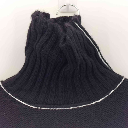 エムエムシックスメゾンマルジェラ MM6 Maison Margiela 21AW Reversed Intarsia Polo-Neck Sweater リバースデザイン タートルネック セーター レディース XL