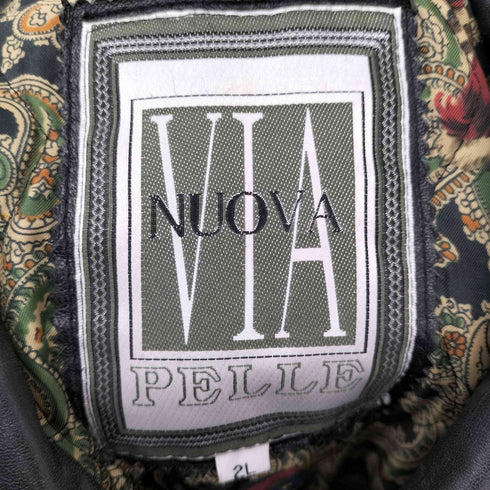 VIA NUOVA シングル 4B レザーコート メンズ 2L