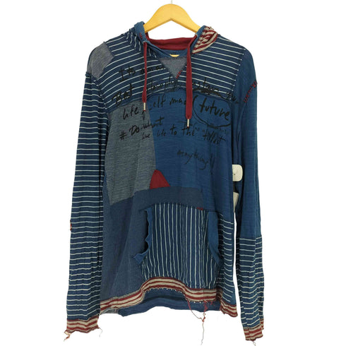 デシグアル Desigual TS_INDIHOOD パッチワーク プルオーバーパーカー メンズ import:L