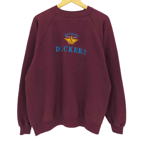 ヘインズ Hanes 90s USA製 DOCKERS コットンポリ ラグランクルーネックスウェット メンズ import:XL