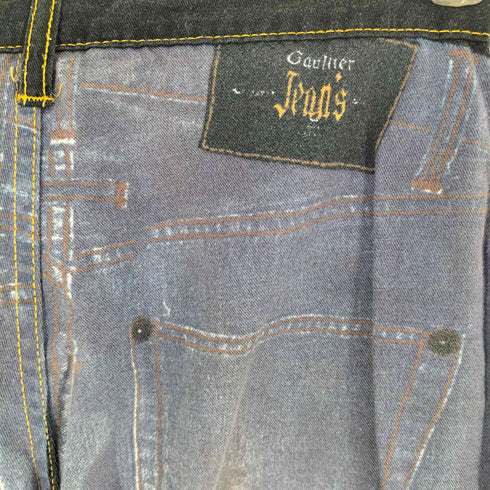 ジャンポールゴルチエ Jean Paul GAULTIER JEANS トロンプルイユ ジーンズ転写 ストレートパンツ レディース 29インチ
