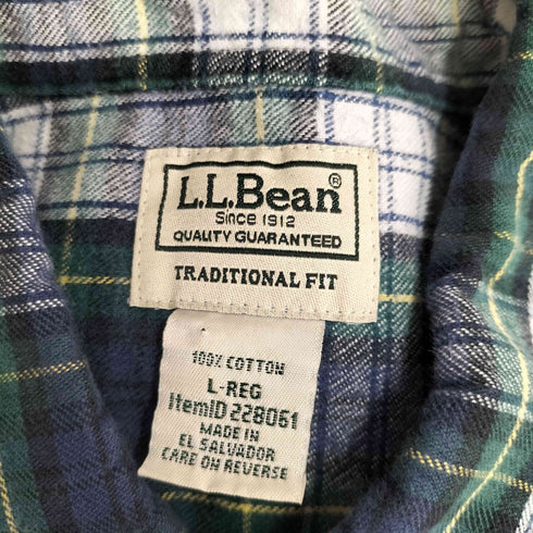 エルエルビーン L.L.Bean TRADITIONAL FIT ボタンダウンチェックネルシャツ メンズ JPN:L