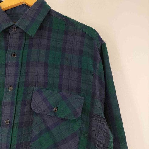 デヴィッドテイラー david taylor 両フラップ チェック ロングスリーブ アクリルシャツ メンズ JPN:L