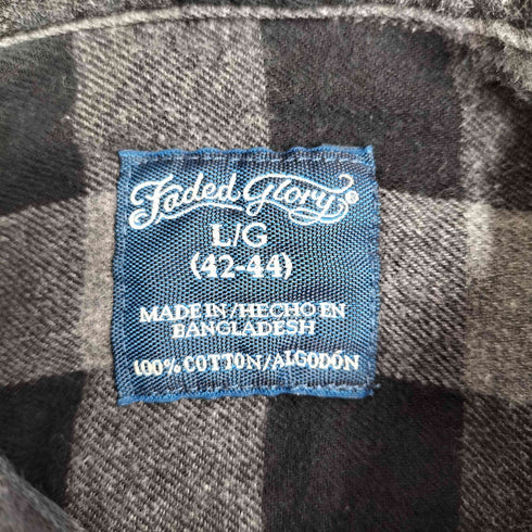 フェイデッドグローリー FADED GLORY バッファローチェック ボタンダウン ネルシャツ メンズ JPN:L