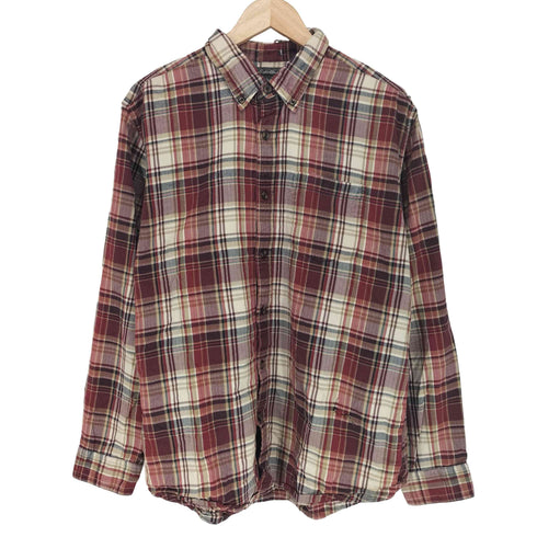 エディーバウアー Eddie Bauer ヘリンボーン ボタンダウン チェックシャツ メンズ JPN:L