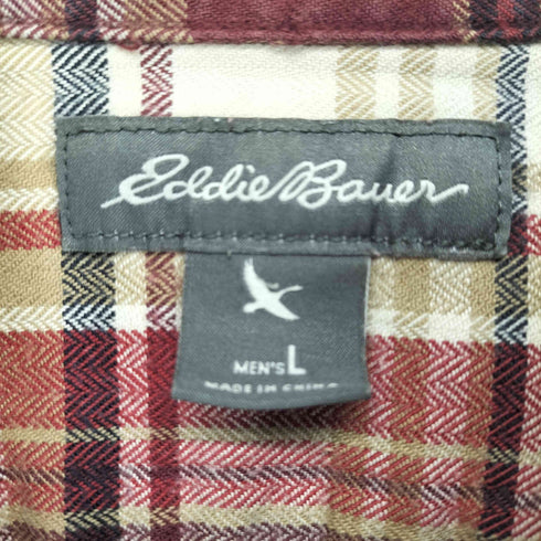 エディーバウアー Eddie Bauer ヘリンボーン ボタンダウン チェックシャツ メンズ JPN:L