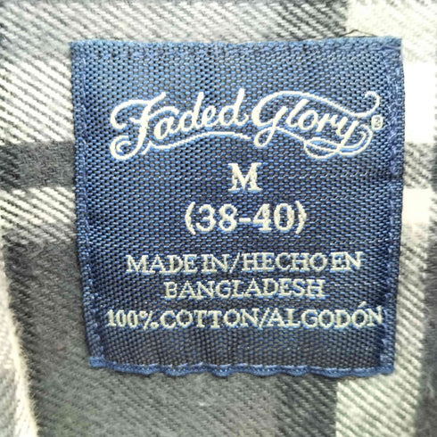 フェイデッドグローリー FADED GLORY 両フラップ チェック ボタンダウンシャツ メンズ JPN:M