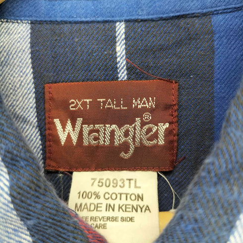 ラングラー Wrangler ウエスタンヨーク スナップ ロングスリーブネルシャツ メンズ JPN:L 2XT TALL