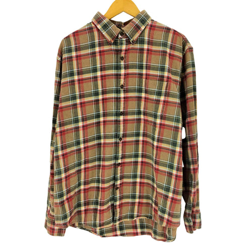ランズエンド LANDS END ボタンダウンチェックネルシャツ メンズ JPN:XL