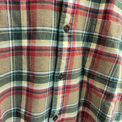ランズエンド LANDS END ボタンダウンチェックネルシャツ メンズ JPN:XL