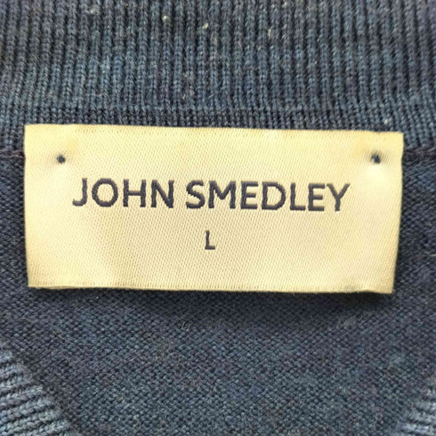 ジョンスメドレー JOHN SMEDLEY イギリス製 ウール 長袖ニットポロ メンズ import:L