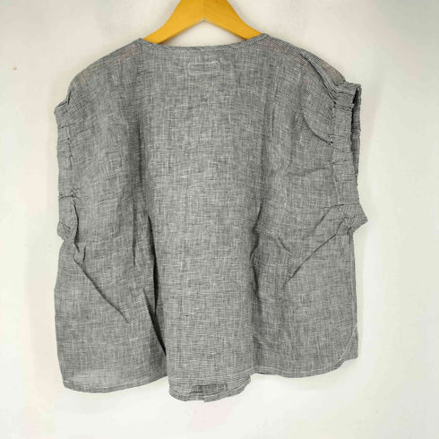 ビームスボーイ BEAMS BOY リネン ギャザー フレンチスリーブ シャツ レディース