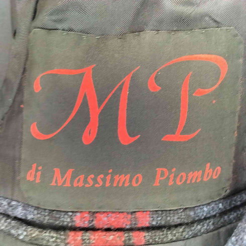 ディ マッシモ ピオンボ MP di MASSIMO PIOMBO ウールシルク チェック柄 2B テーラードジャケット メンズ 46