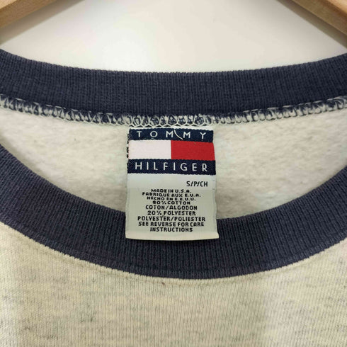 トミーヒルフィガー TOMMY HILFIGER USA製 クルーネック ロゴプリント スウェット メンズ import:S