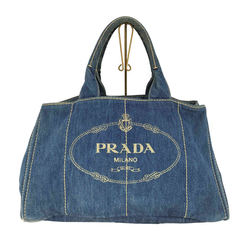 プラダ PRADA カナパ デニム トートバッグ レディース