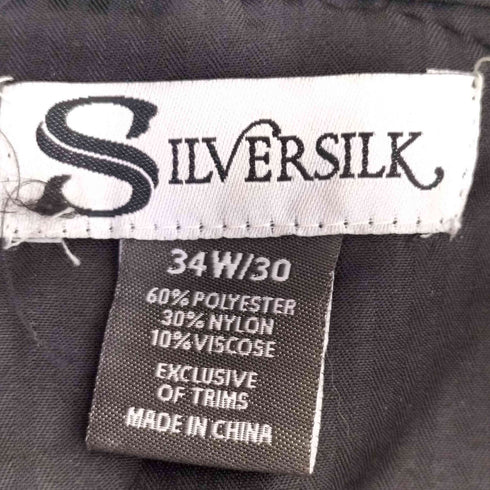 SILVERSILK ポリナイロン ヘリンボーン ストレート パンツ メンズ 34/30