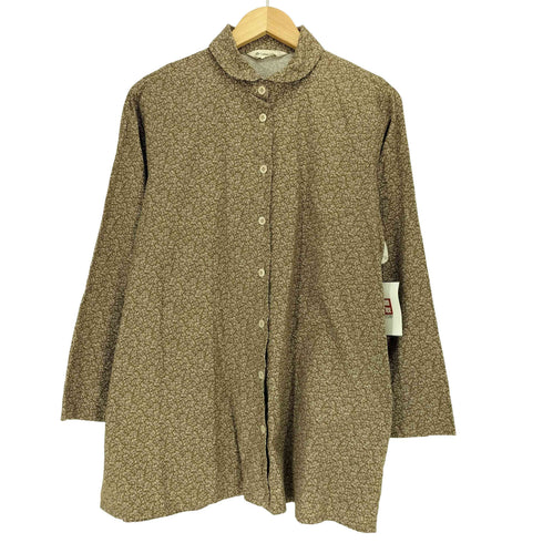 コットンハウスアヤ Cotton House Aya Aライン 花柄 丸襟 L/S 長袖 シャツ レディース JPN:M