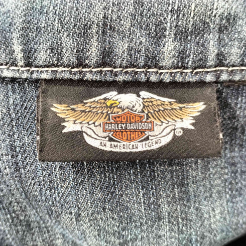 ハーレーダビッドソン HARLEY-DAVIDSON ワッペン刺繍 デニムライダースジャケット レディース