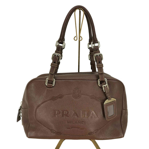 プラダ PRADA VIT DAINO PRINT BRUCIATO ボストンバック レディース