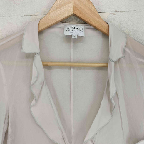 アルマーニコレツィオーニ ARMANI COLLEZIONI イタリア製 シアーブラウス レディース FR:40
