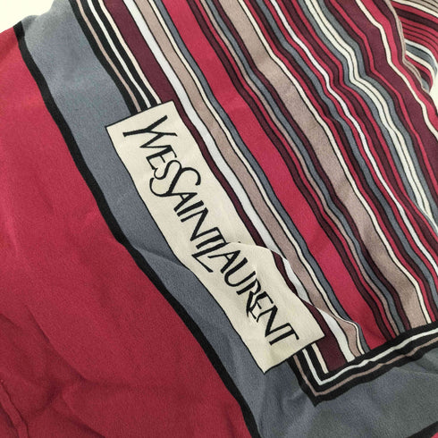 イヴサンローラン Yves Saint Laurent シルク100% 総柄スカーフ メンズ