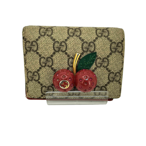 グッチ GUCCI サクランボ チェルー GGスプリーム 二つ折り 財布 レディース
