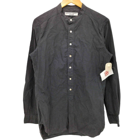 キャサリンハムネットロンドン KATHARINE HAMNETT LONDON 90-00S バンドカラー プルオーバーシャツ メンズ import:L