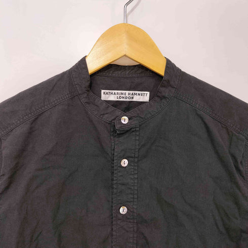 キャサリンハムネットロンドン KATHARINE HAMNETT LONDON 90-00S バンドカラー プルオーバーシャツ メンズ import:L