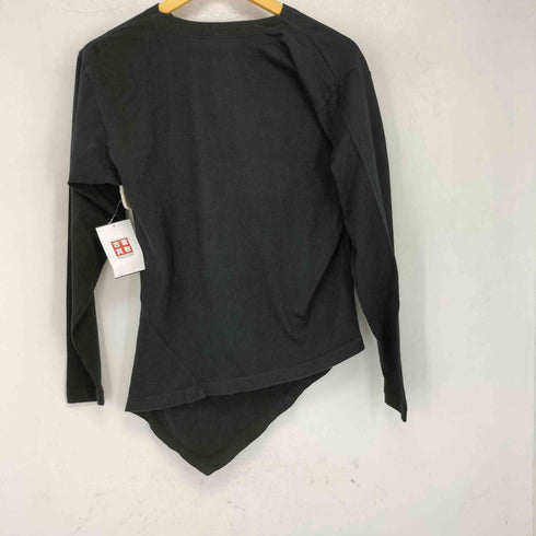 イッセイミヤケ ISSEY MIYAKE 80s 筆タグ ドレープネック アシンメトリー 長袖 カットソー レディース JPN:9号