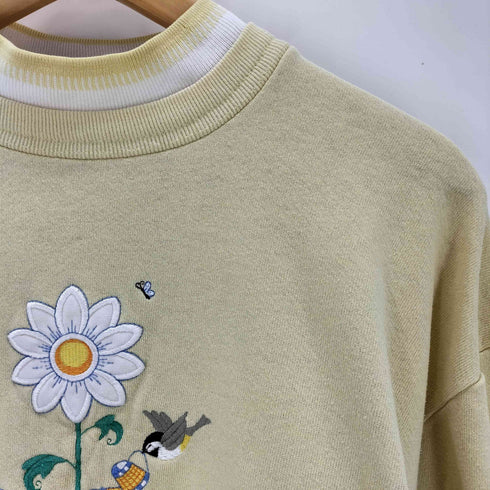 刺繍 フラワー アニマルデザイン スウェット レディース