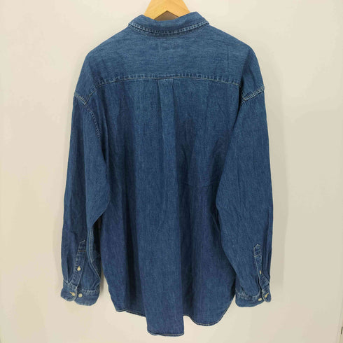 バナナリパブリック BANANA REPUBLIC 90s 赤タグ デニム コットン ボタンダウン L/S シャツ メンズ import:XL