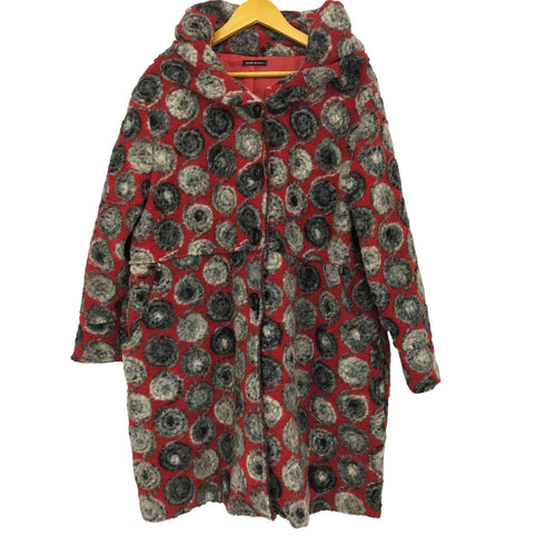 コイビトミサキ koibito misaki イタリア製 ビッグカラー ウール混 マルチカラー 総柄 コート レディース M-L