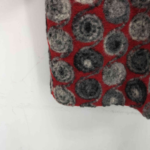 コイビトミサキ koibito misaki イタリア製 ビッグカラー ウール混 マルチカラー 総柄 コート レディース M-L