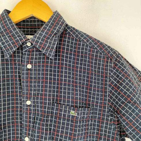 ラコステ LACOSTE チェック柄 ポケット 半袖 シャツ メンズ JPN:3