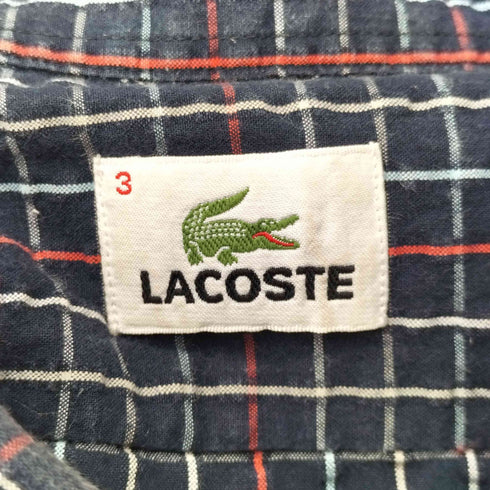 ラコステ LACOSTE チェック柄 ポケット 半袖 シャツ メンズ JPN:3