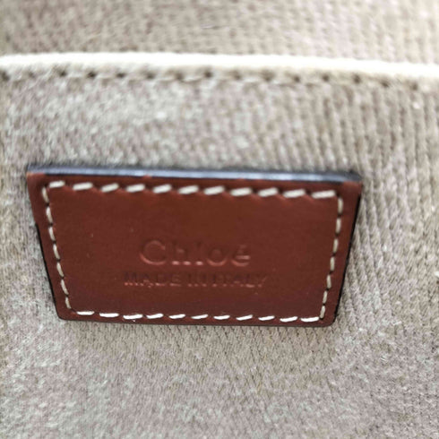 クロエ Chloe WOODY ミディアム トート キャンバス レザー レディース