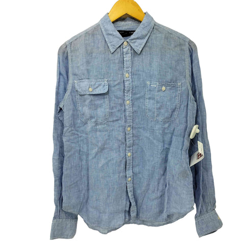 ラルフローレン RALPH LAUREN リネン100% フロントポケット 長袖シャツ メンズ 14