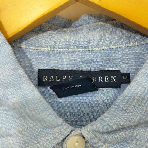 ラルフローレン RALPH LAUREN リネン100% フロントポケット 長袖シャツ メンズ 14