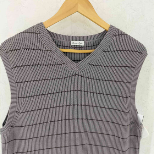 スティーブンアラン Steven Alan GASS COTTON BORDER V-NECK KNIT VEST ガスコットン ボーダー Vネック ニットベスト メンズ L