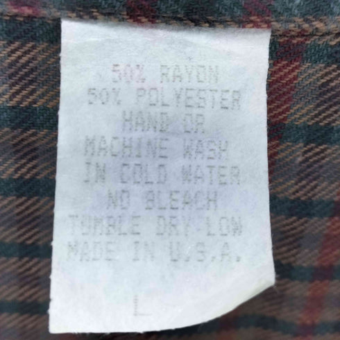 MADE IN USA レーヨンポリ ショートスリーブ チェックシャツ メンズ JPN:L