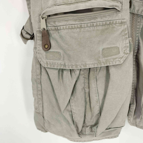 エディーバウアー Eddie Bauer 90S 白タグ 裏地メッシュ Dカン フラップポケット フィッティングベスト メンズ import:M