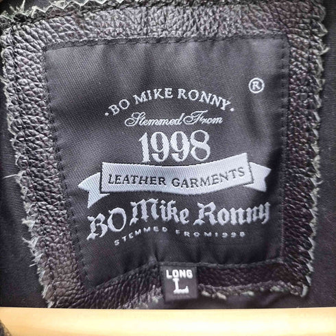 bo mike ronny 1998 LEATHER GARMENTS ステッチデザイン 2WAY レザー トラックジャケット メンズ import:L