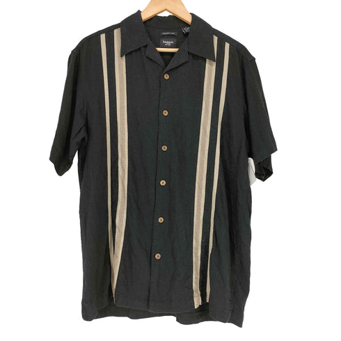 ハガークロージング HAGGAR レーヨンリネン ショートスリーブ オープンカラーシャツ メンズ JPN:M