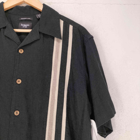 ハガークロージング HAGGAR レーヨンリネン ショートスリーブ オープンカラーシャツ メンズ JPN:M