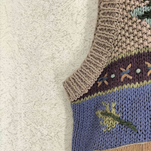 テディ teddi 刺繍 ニット カーディガン ベスト レディース L
