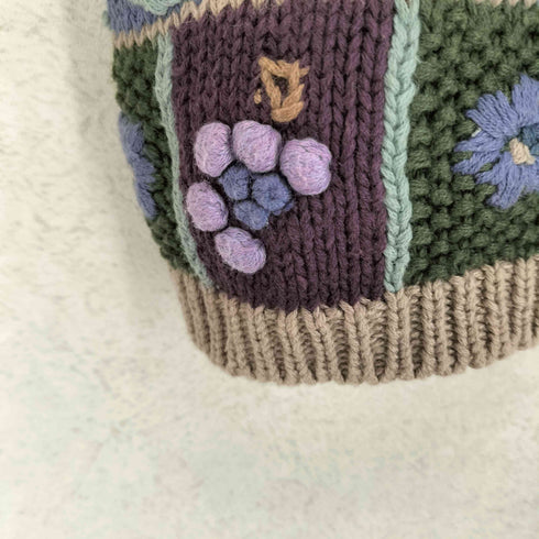 テディ teddi 刺繍 ニット カーディガン ベスト レディース L