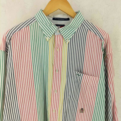 トミーヒルフィガー TOMMY HILFIGER 90s ストライプ BD クレイジーパターンシャツ メンズ XL