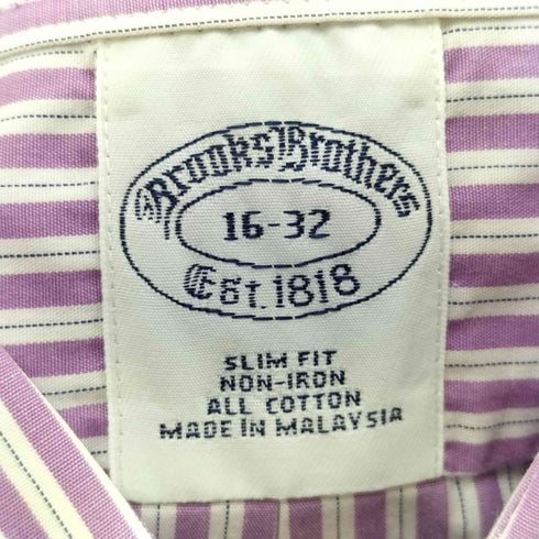 ブルックスブラザーズ BROOKS BROTHERS SLIM FIT ロングスリーブ ストライプシャツ メンズ 16